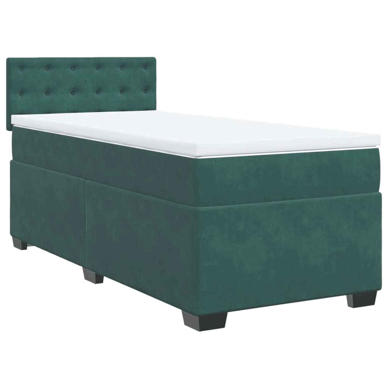 vidaXL Boxspringbett mit Matratze Dunkelgrün 80x200 cm Samt 3286177 günstig online kaufen