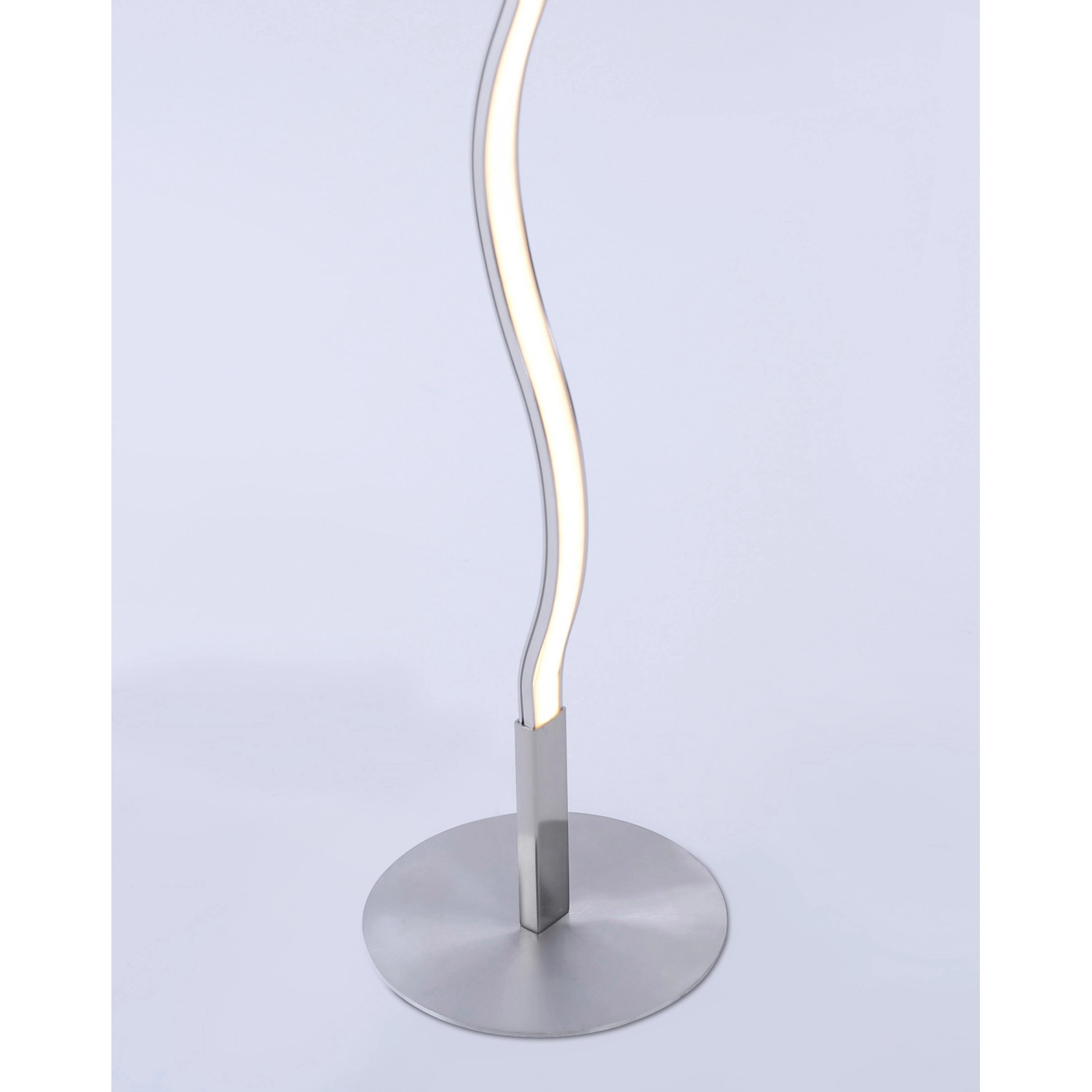 Moderne LED Stehlampe Wave aus Stahl, 120 cm hoch. Design-Stehleuchte für Wohnbereich.