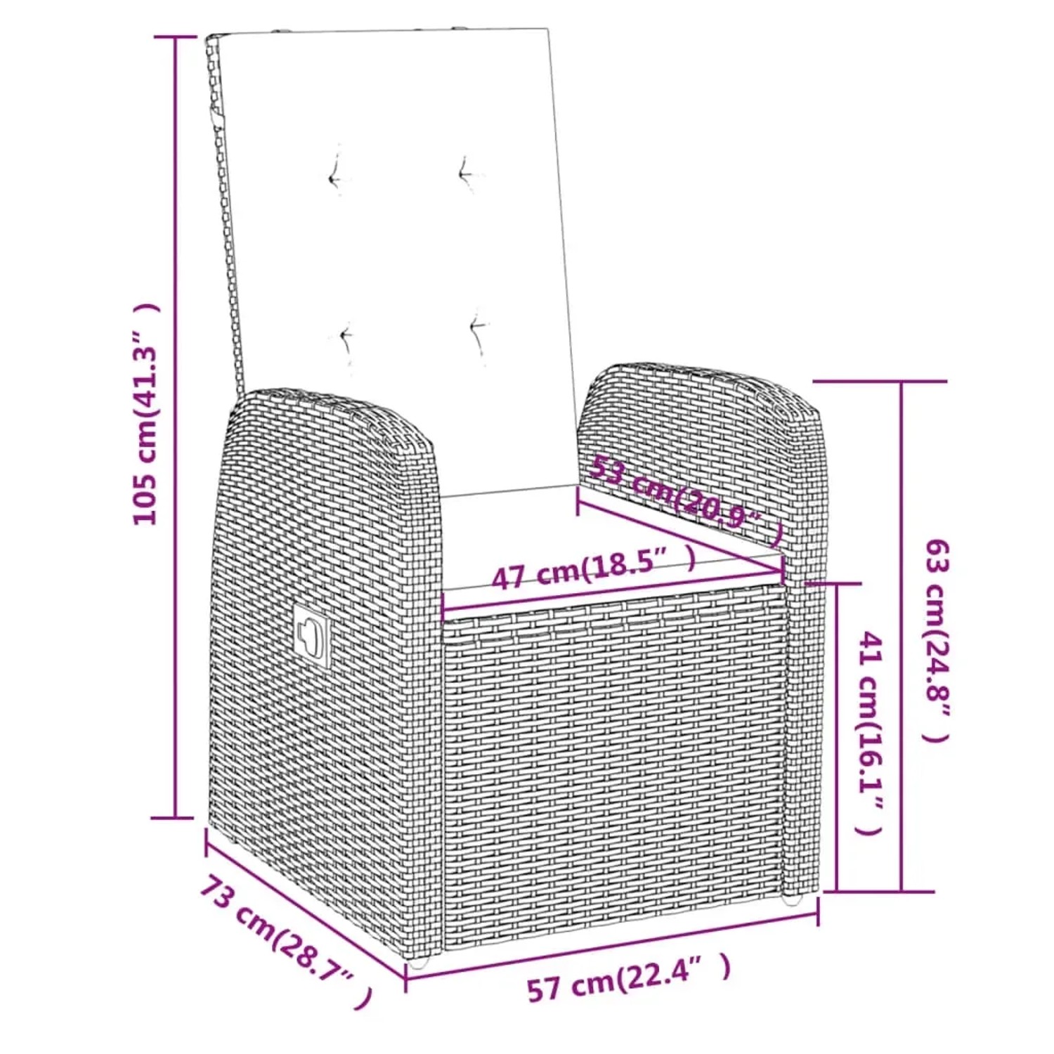 vidaXL Garten-Essgruppe, 7-teilig, grau, mit Kissen. Gartenmöbel-Set mit Tisch und Stühlen aus Rattan und Stahl.