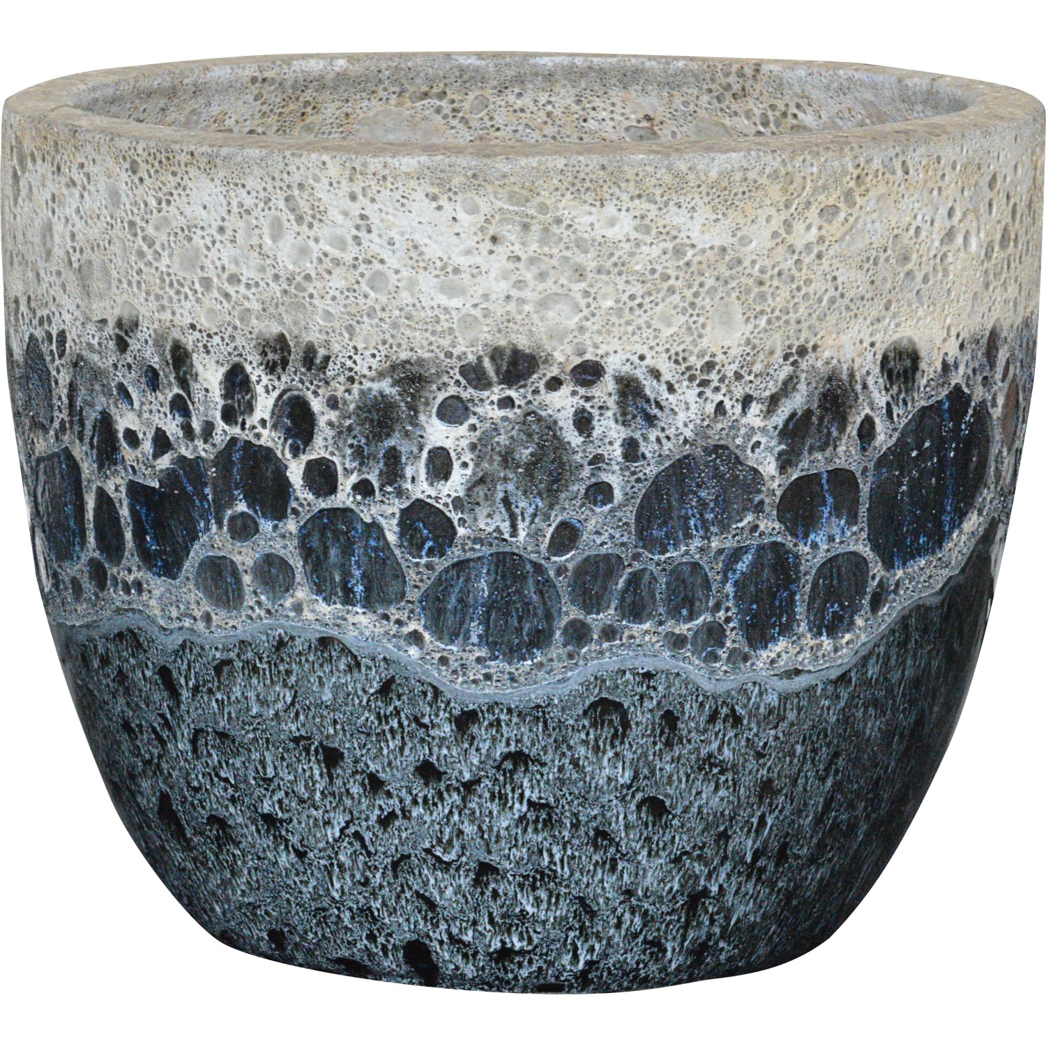 Pflanztopf 42 cm x 42 cm x 34 cm Weiß-Schwarz