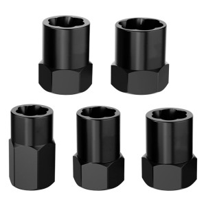 5-tlg. CCLIFE Schrauben- und Mutternentferner Set aus schwarzem CR-MO Stahl für beschädigte Befestigungen, 10-16 mm.