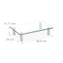 Relaxdays Bildschirmständer Glas Transparent Höhenverstellbar 38,5 cm x 24 cm 2,1 kg_4