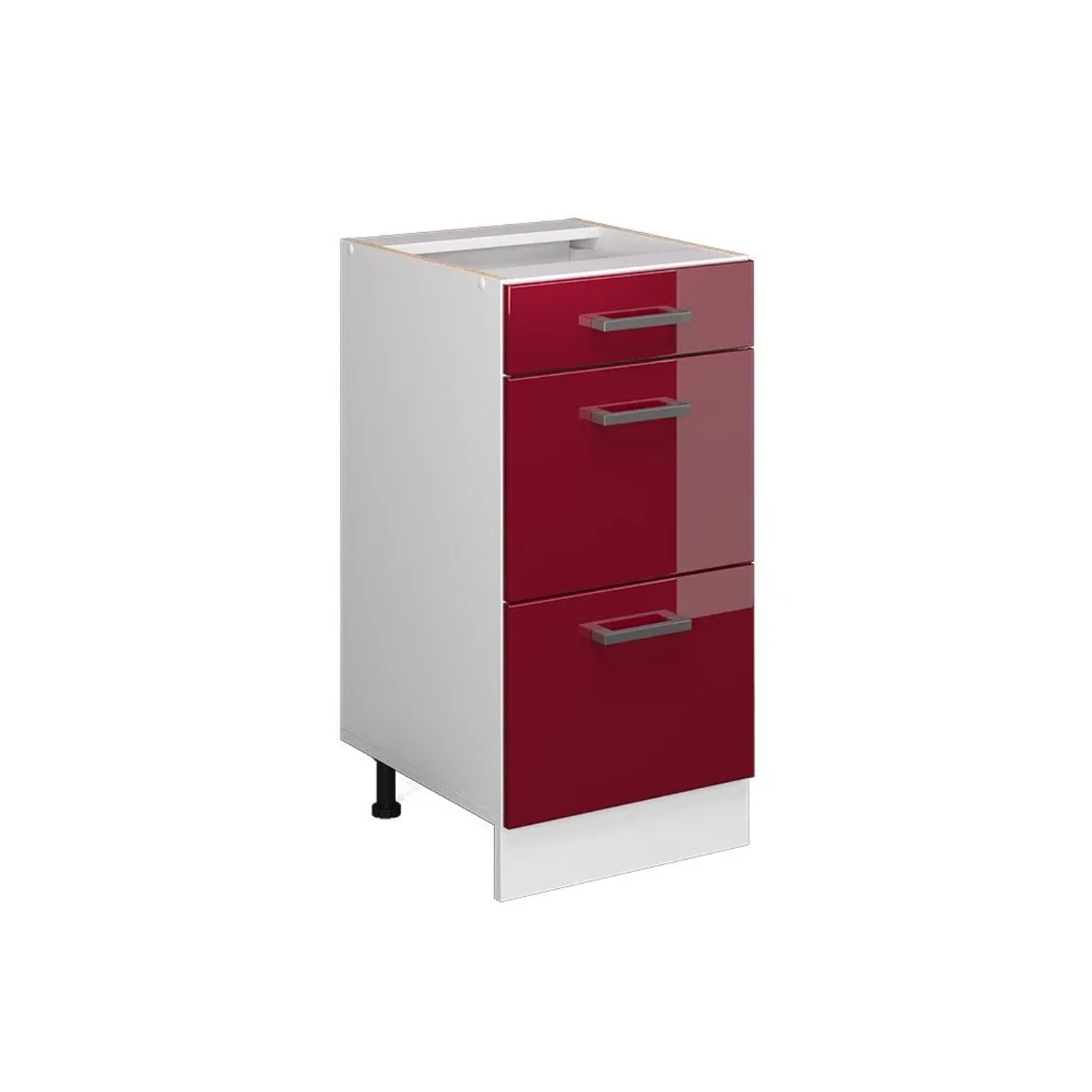 Vicco Küchenunterschrank R-Line Rot Hochglanz 40 x 82 mit Schubladen ohne Arbeitsplatte