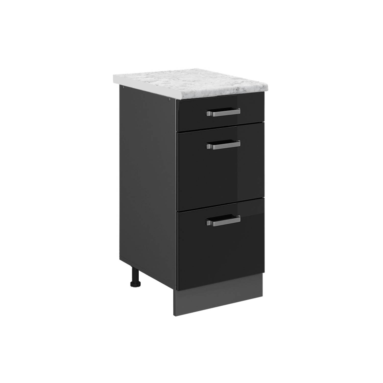 Vicco Küchenschrank R-Line Schubladenschrank für die Küche Schwarz Hochglan günstig online kaufen