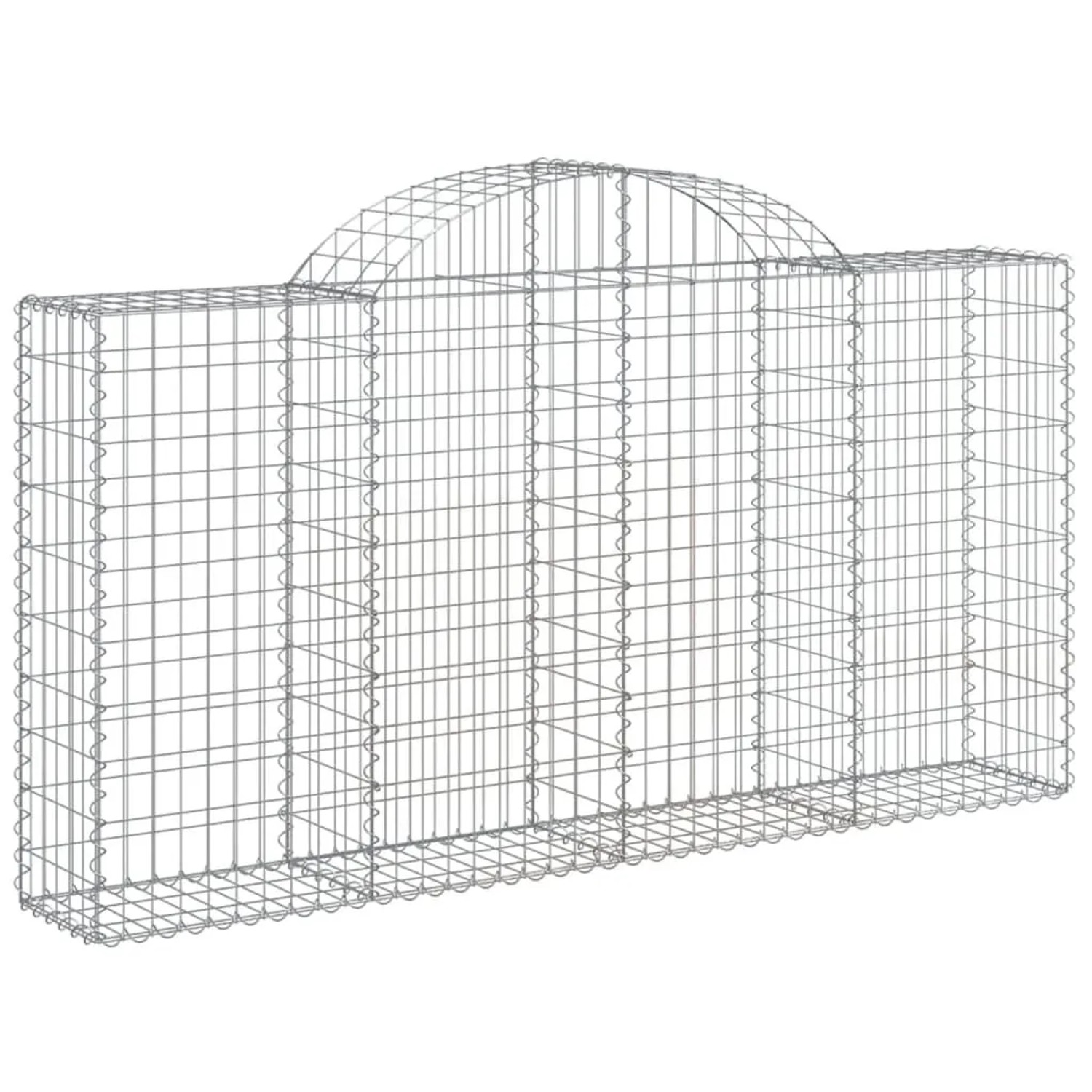 vidaXL Gabionen mit Hochbogen 2 Stk 200x30x100/120cm Verzinktes Eisen 3146110