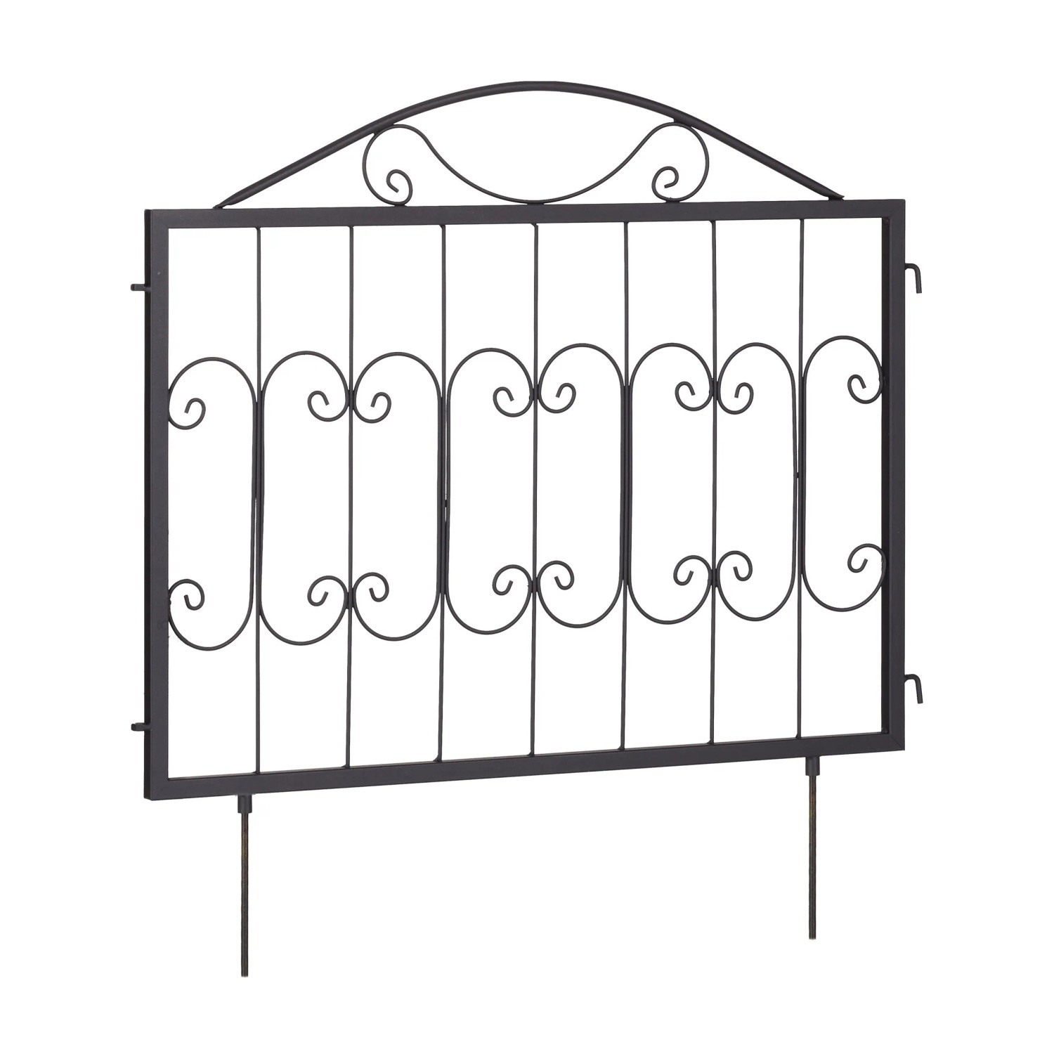 Relaxdays Beetzaun Metall Schwarz Vierteilig Steckbar 239 cm
