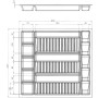 Lavagrauer SOTECH ORGA-BOX Gewürzgläsereinsatz aus Polystyrol, 515x40x473mm, für 60er Küchenschubladen.