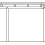Skizze: Weißer Skan Holz Carport Emsland mit Abstellraum, Seitenansicht mit Maßangaben.