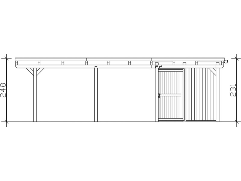 Skan Holz Carport Emsland 613 cm x 846 cm mit Abstellraum Weiß kaufen bei  OBI