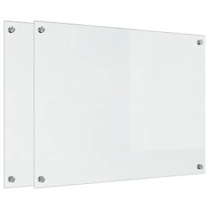 vidaXL Küchenrückwand 2 pcs Transparent 80 x 60 cm Gehärtetes Glas 3415535