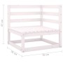 Weißes Garten-Ecksofa aus Kiefernholz (2er-Set) für den Außenbereich.