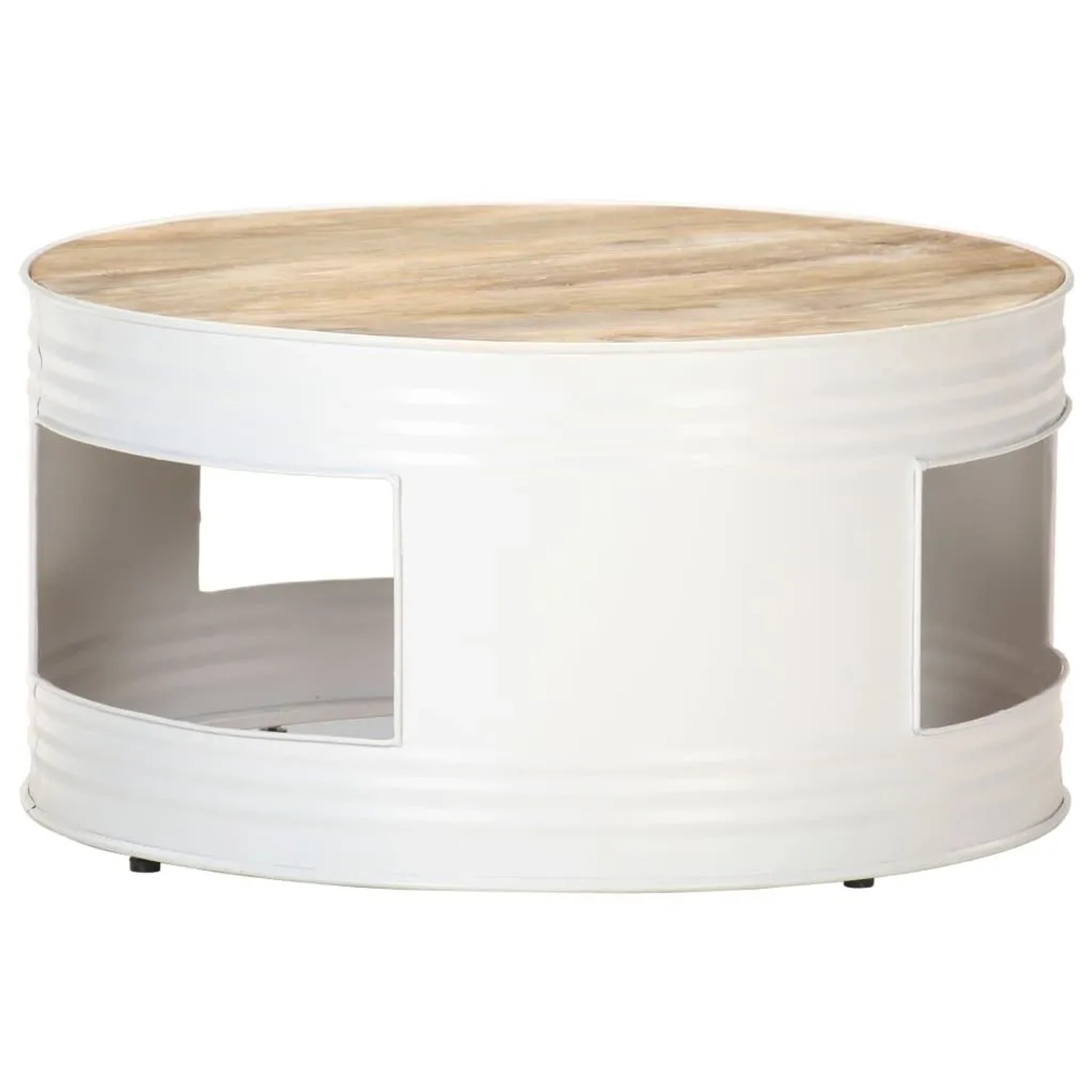 vidaXL Couchtisch Weiß 68x68x36 cm Massivholz Mango 321932