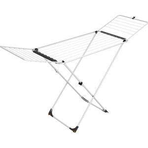 Vileda Universal Wäscheständer aus Stahl, weiß, mit 18m Trockenlänge und Flügeln.