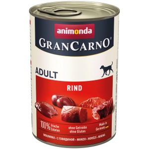 Gran Carno Adult Rind, 400g Dose Hunde-Nassfutter mit frischem Rindfleisch.