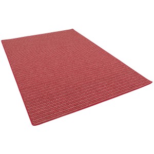 Roter Snapstyle Streifenberber Teppich Marta, 100x100cm, Kurzflorteppich mit Streifenmuster.