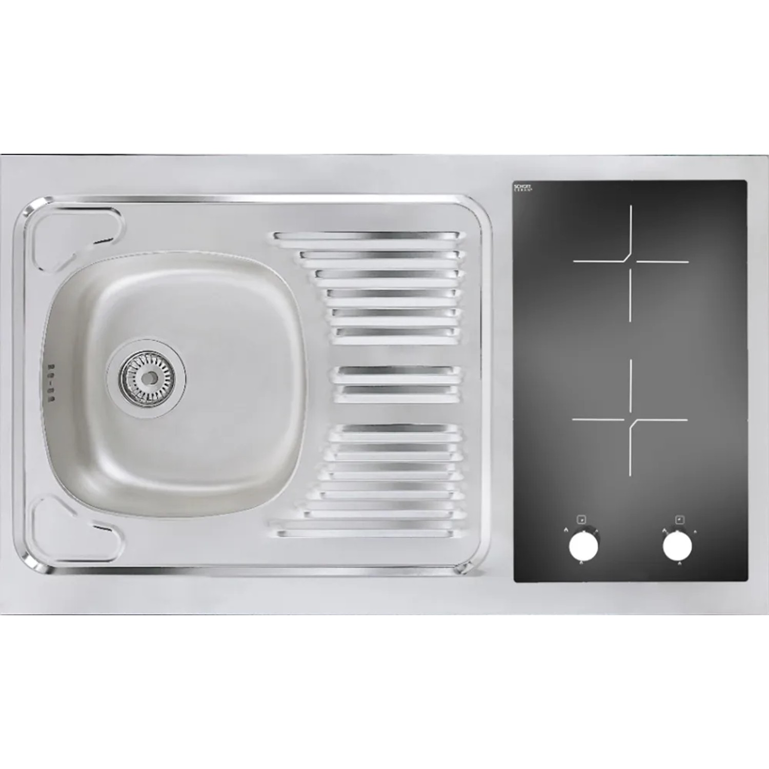 Respekta Miniküche 100cm mit Spüle und Glaskeramikkochfeld