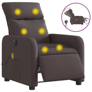 vidaXL Massagesessel Elektrisch Dunkelbraun Stoff 3206695