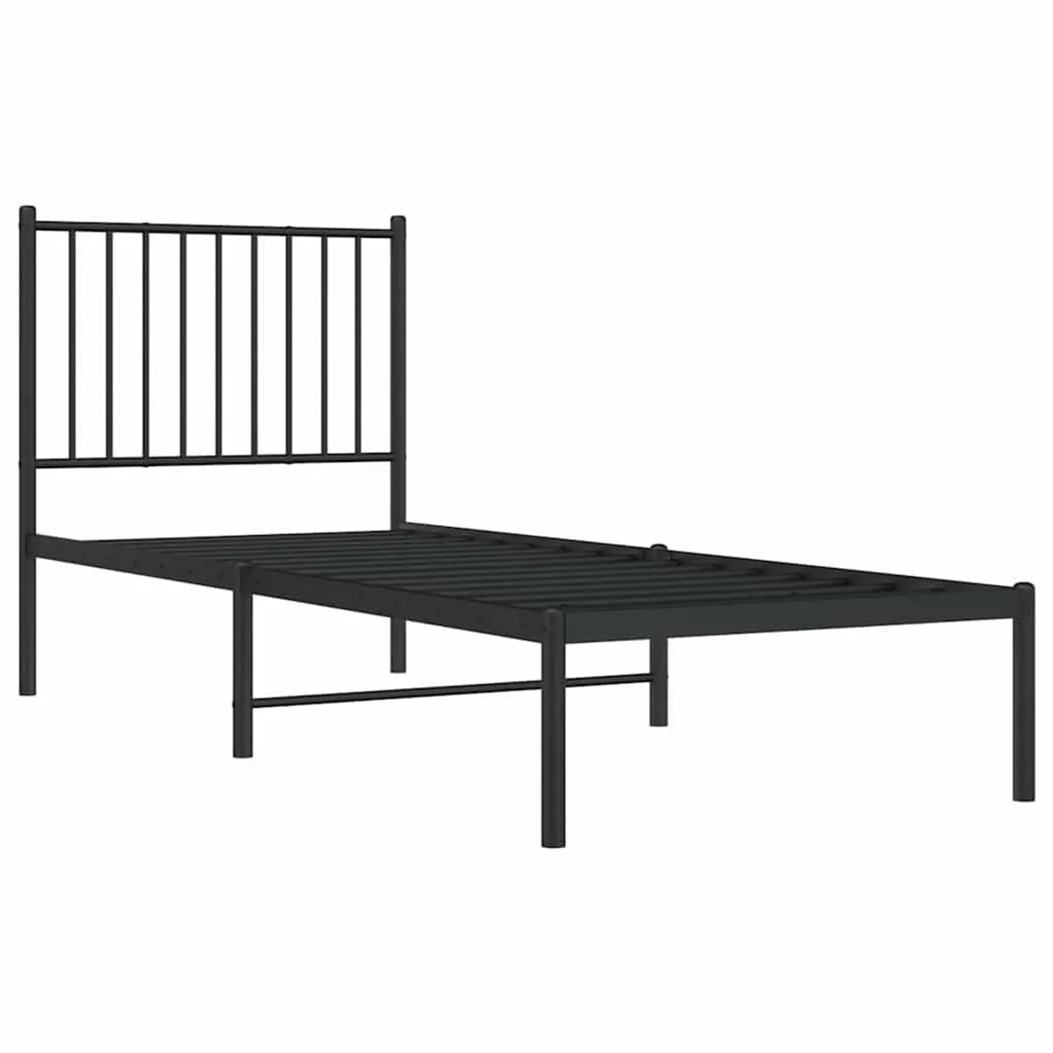 vidaXL Bettgestell mit Kopfteil Metall Schwarz 75x190 cm 350854