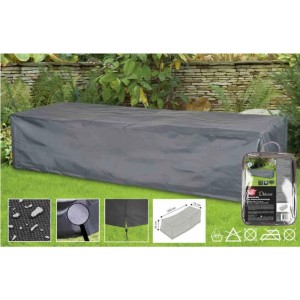 Graue Boni-Shop Schutzhülle für Gartenliege, wasserdicht und wetterfest, 200x75x45 cm.
