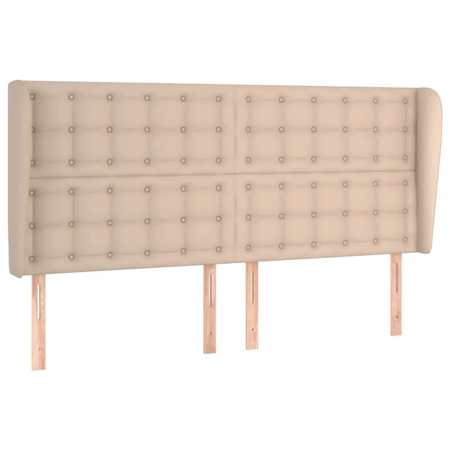 vidaXL Kopfteil mit Ohren Cappuccino-Braun 163x23x118/128cm Kunstleder 3118057