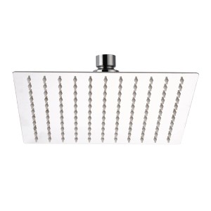 Quadratische Kopfbrause aus Edelstahl, 20 cm, für Dusche.