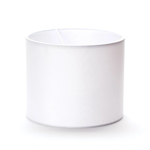 Weißer, runder Orion Lightstyle Lampenschirm aus Stoff, Ø 20 cm, Höhe 16,5 cm, für E27/E14 Fassung.