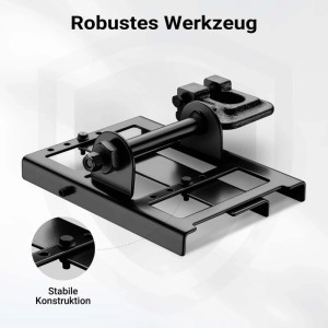Robuste, schwarze Wiltec Sägeführung aus Stahl für Kettensägen. Präzise Führungsschiene für mobiles Sägewerk.