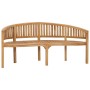 Elegante Bananenbank aus Teak Massivholz, 180 cm breit, für Garten und Terrasse.