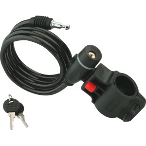 Burg Wächter Spiral-Seilschloss 1260, 150cm, mit Schlüssel und Halterung.