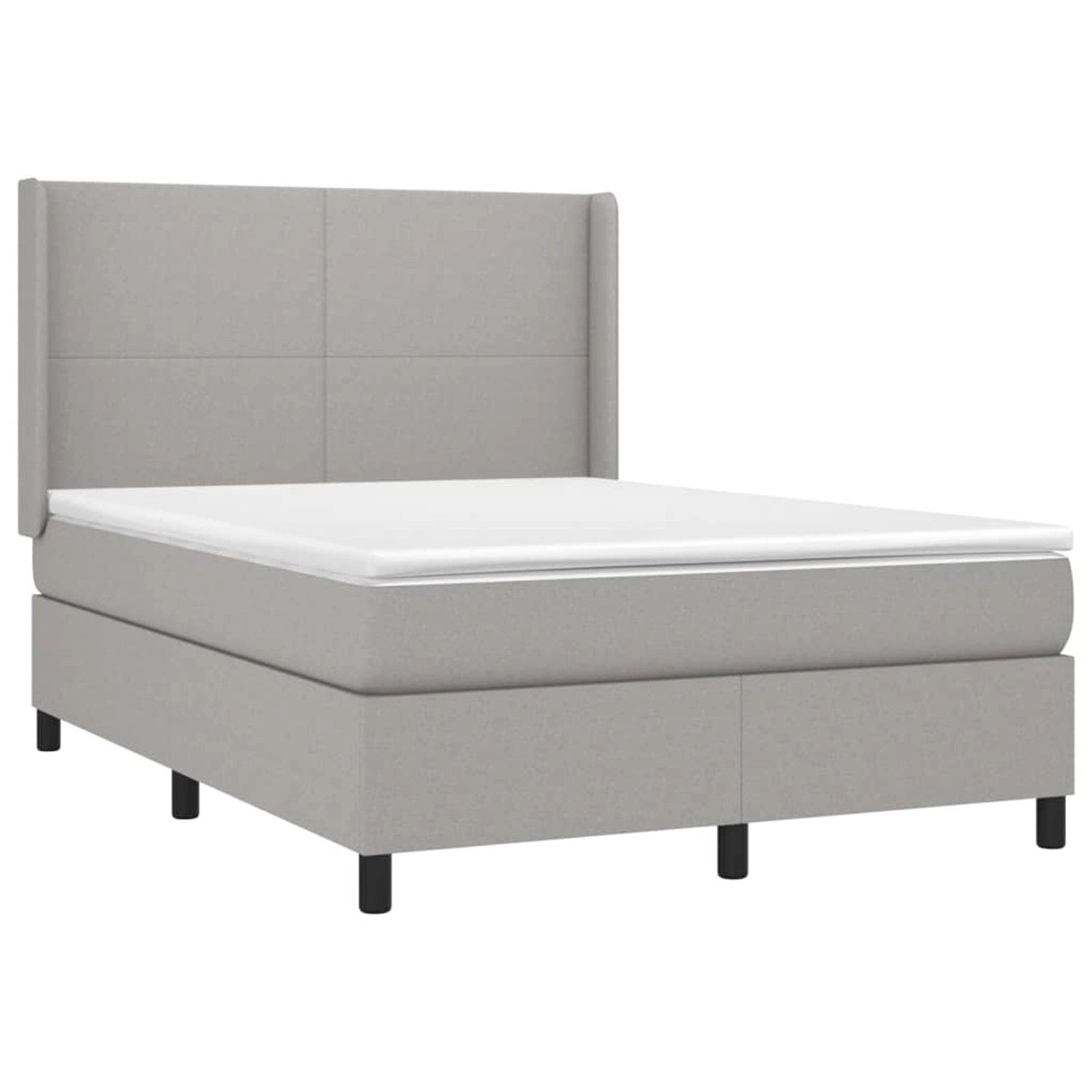 vidaXL Boxspringbett mit Matratze & LED Hellgrau 140x190 cm Stoff 3138149 günstig online kaufen