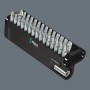 Wera Bitset Check Wood, 30-teilig, mit verschiedenen Bits und Universalhalter im schwarzen Bit-Check.