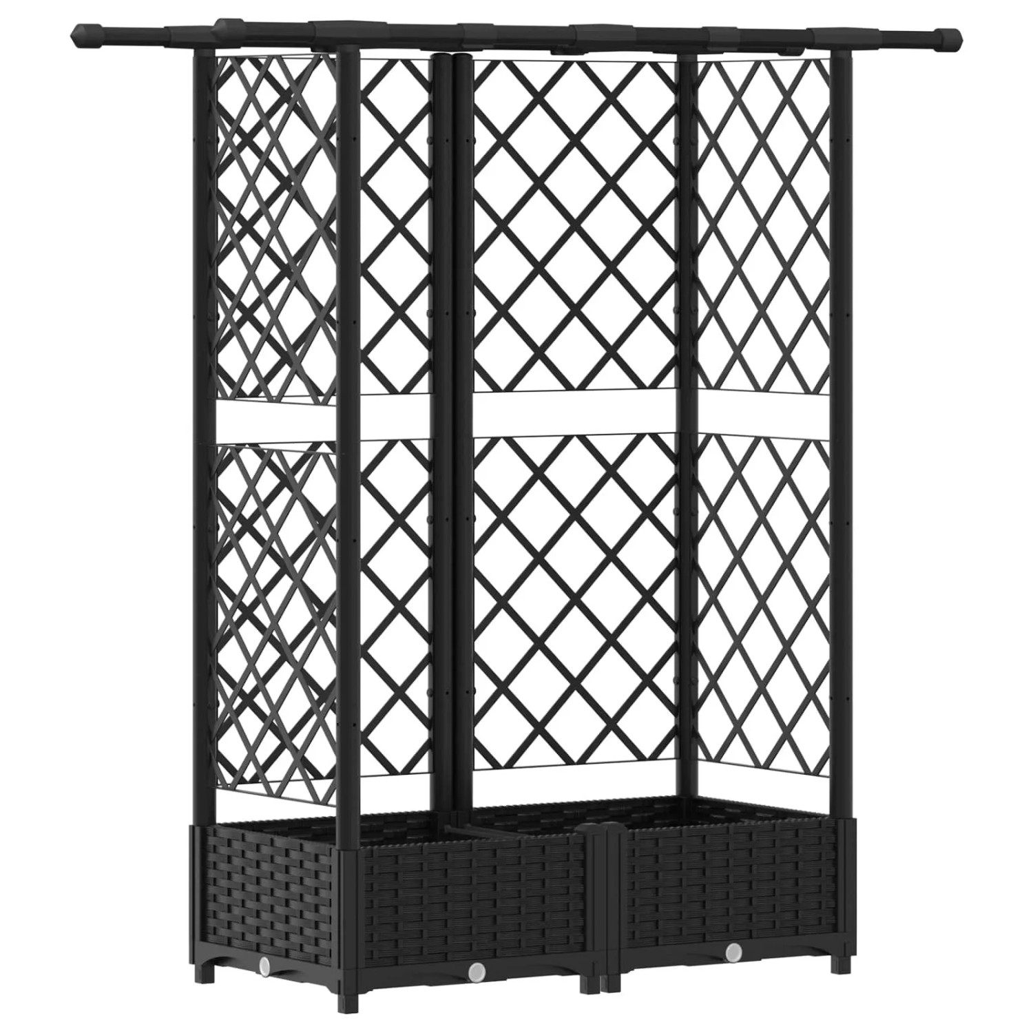 vidaXL Hochbeet mit Rankgitter und Dach Schwarz 124 x 40 x 123 cm PP 42032545