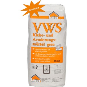 Laier Klebe- und Armierungsmörtel, grau, faserarmiert, 25 kg Sack für Vollwärmeschutz-Systeme.