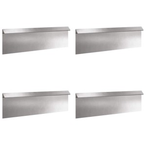 vidaXL Schneckenzaun 4 Stk Silber 100 x 3,5 x 25 cm Edelstahl 874859