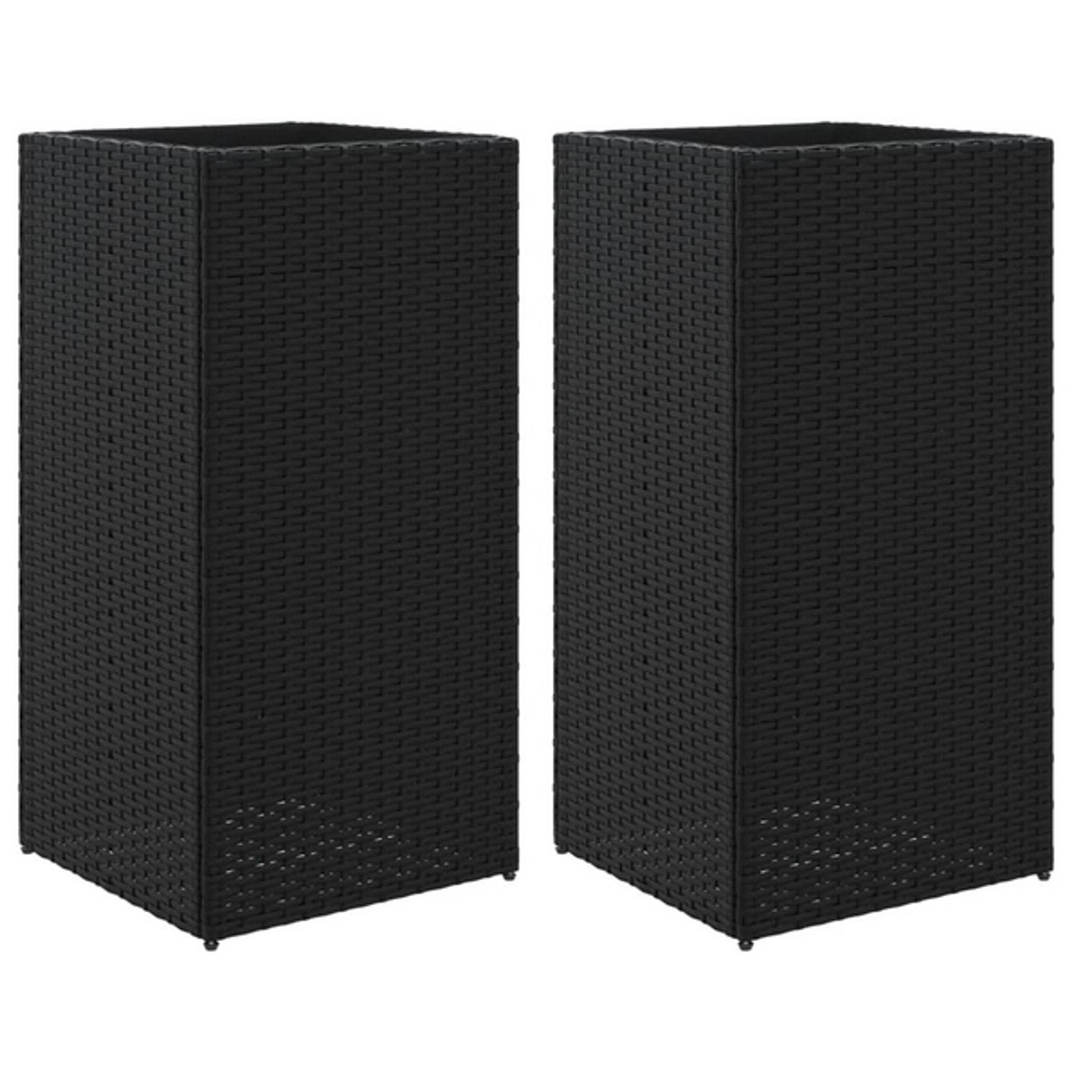 vidaXL Pflanzkübel 2 Stk Schwarz 40x40x80 cm Poly Rattan 2104053 günstig online kaufen