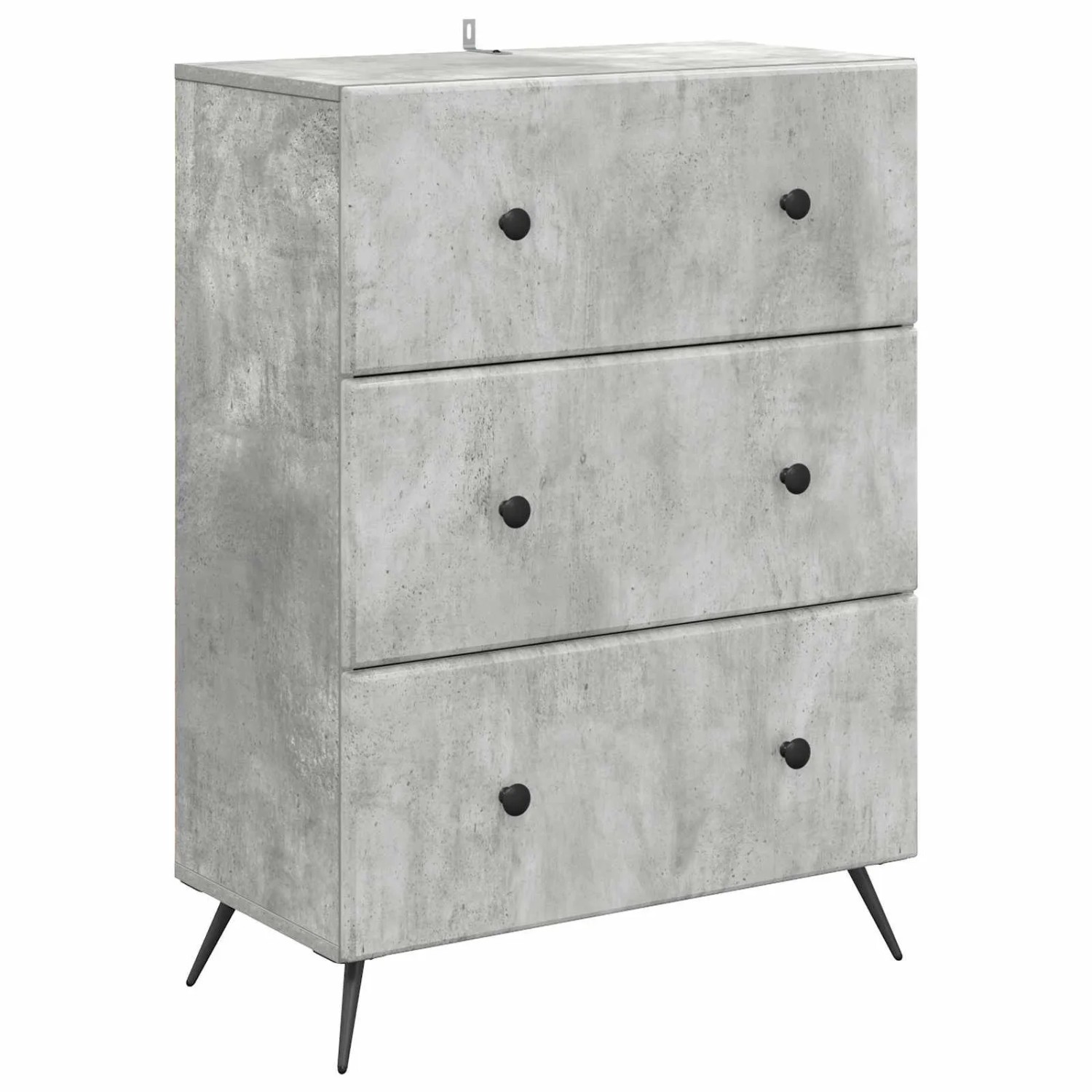 vidaXL Schubladenschrank Betongrau 66 x 34,5 x 90 cm Holzwerkstoff 895528