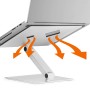 Silberner, höhenverstellbarer Durable Tischständer für Laptop/Notebook mit Belüftung.