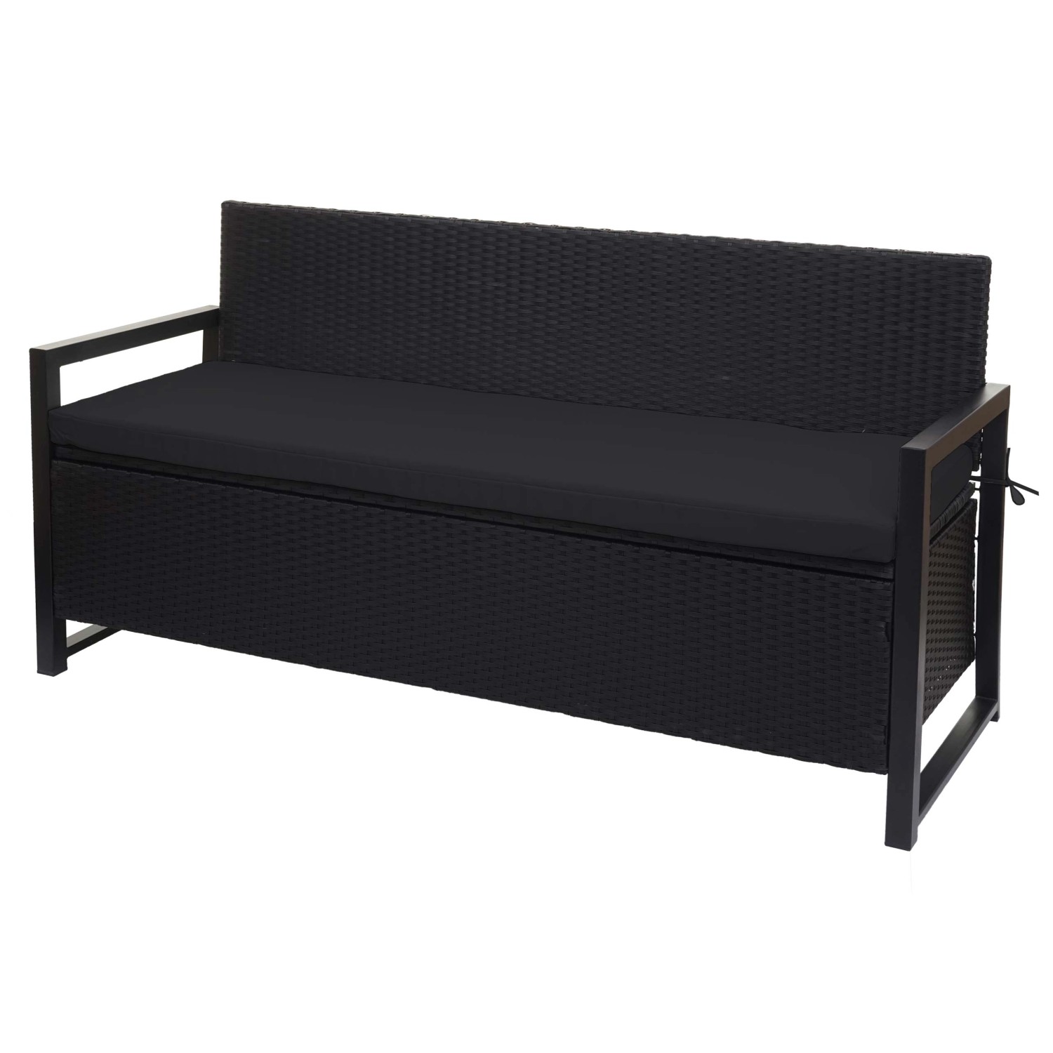 MCW Poly-Rattan 3er Sitzbank F39 anthrazit Kissen Schwarz günstig online kaufen