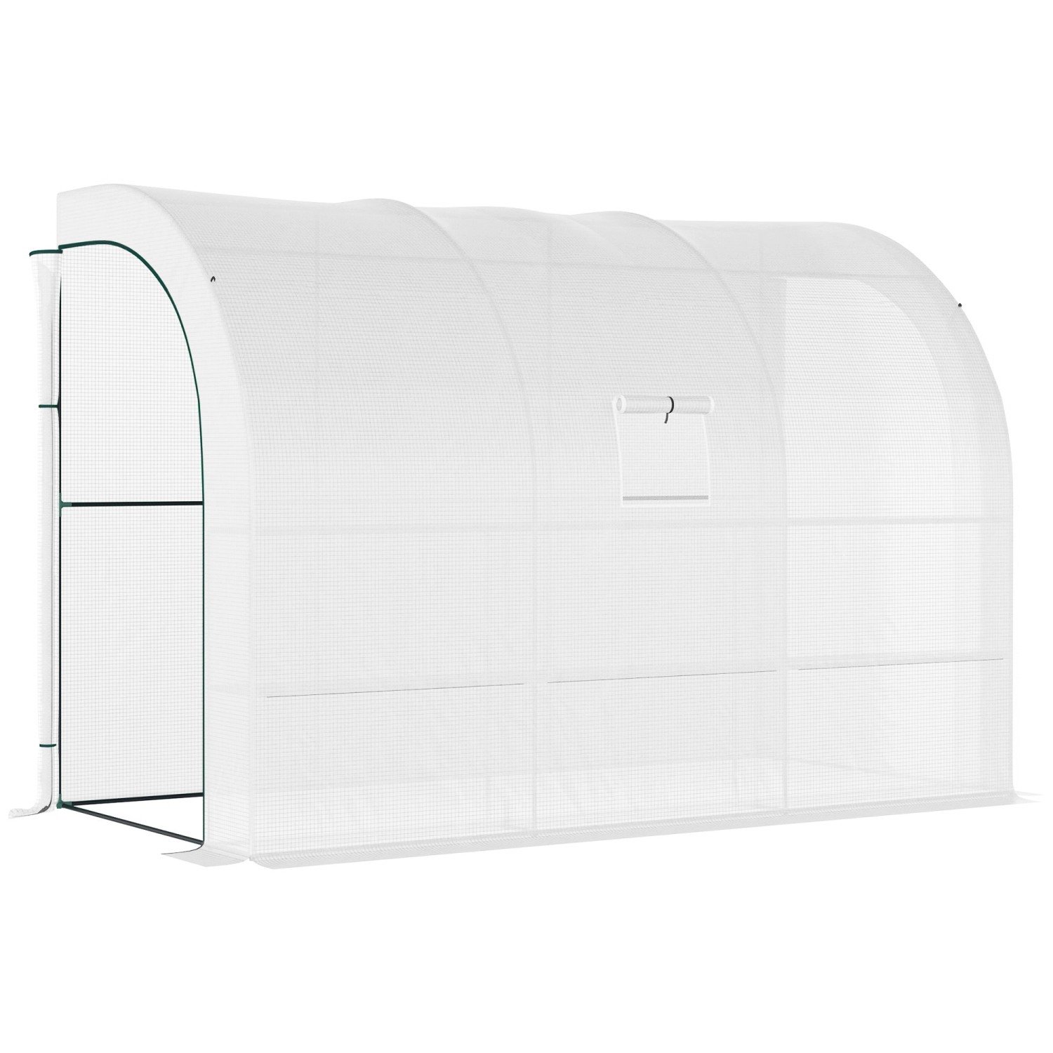 Outsunny Winterfestes Gewächshaus mit Regalen und Fenster Weiß 300 x 150 x günstig online kaufen