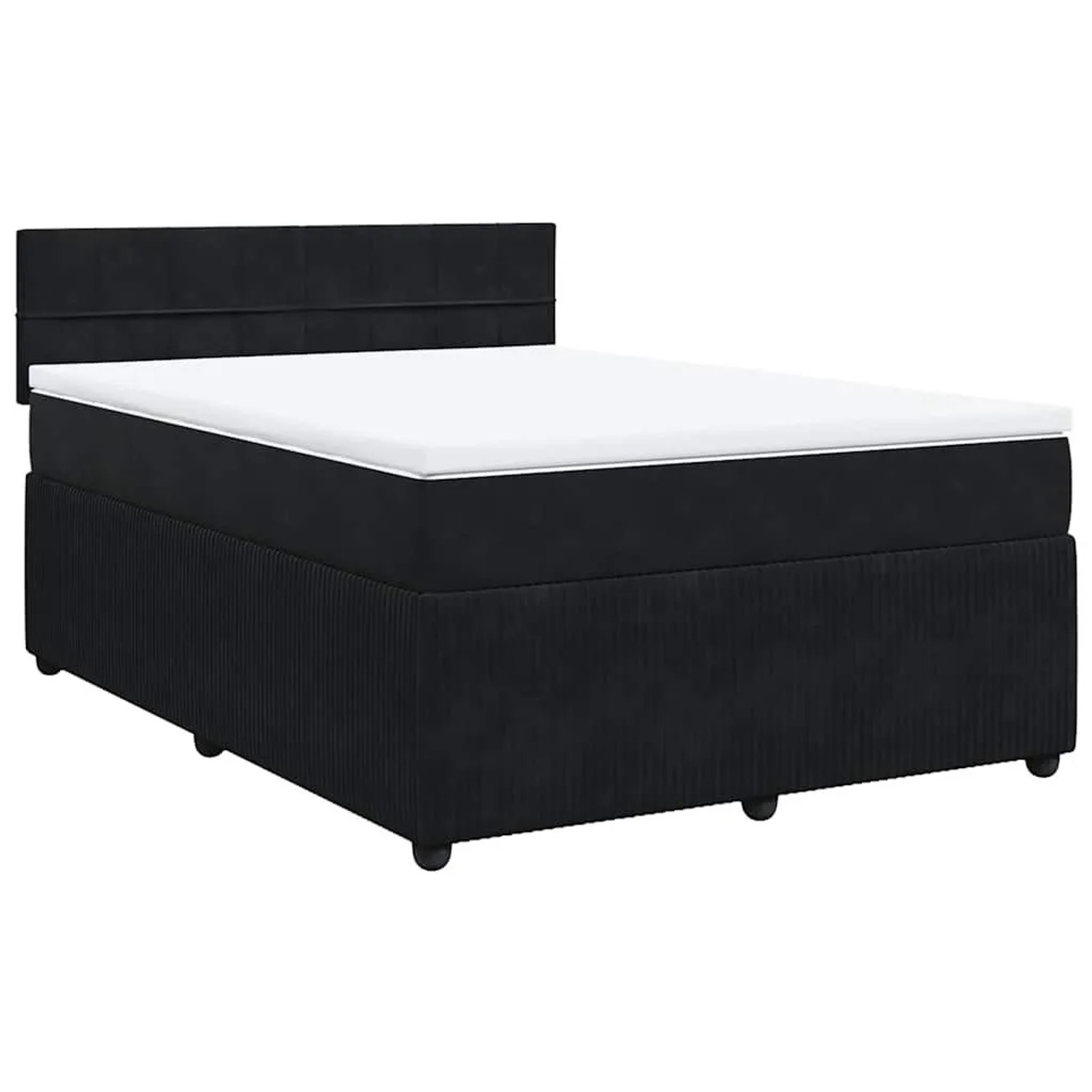 vidaXL Boxspringbett mit Matratze Schwarz 140x190 cm Samt 3290036 günstig online kaufen
