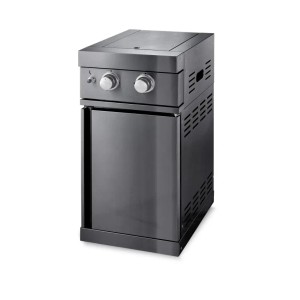 MyOutdoorKitchen Modul mit Doppel-Seitenbrenner Black Collection aus Edelstahl.