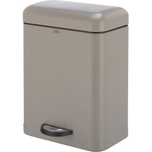 Grauer baliv Kosmetikeimer (5 l) aus Metall mit Tretfunktion für Bad & WC.