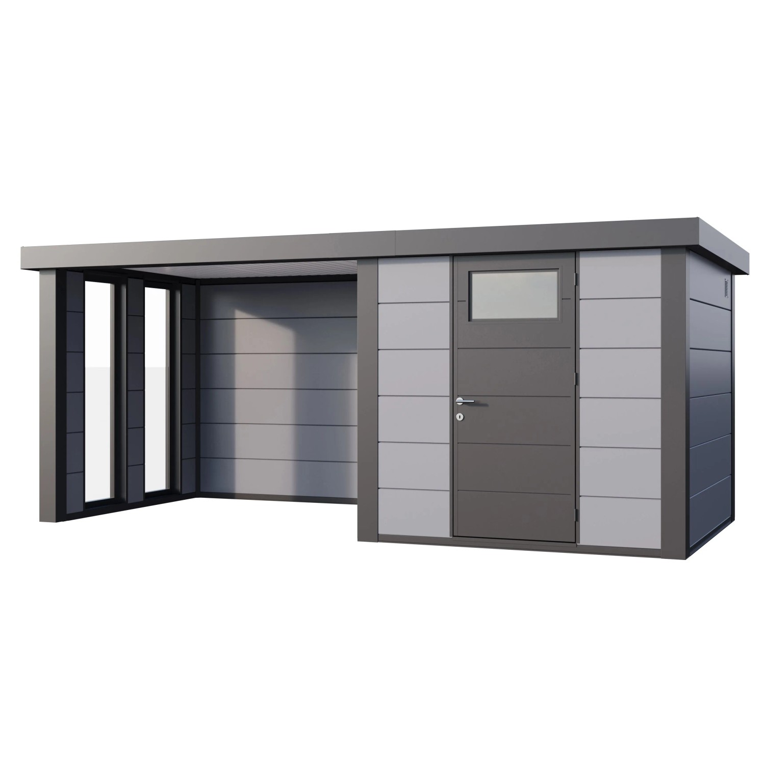 Gerätehaus Classico 2424 mit Lounge S Links m. Fenster 522 cm x 238 cm Hell günstig online kaufen