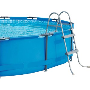 Bestway Sicherheitsleiter, 2-stufig, für Pools mit Stahlrahmen, leichter Einstieg ins kühle Nass.