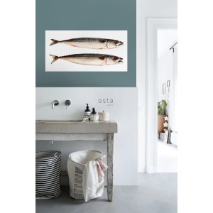 ESTAhome Wandtattoo Fische Grau (97x48,5cm) im Badezimmer.