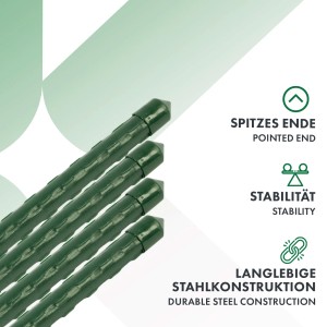 10er-Set grüne KARAT Pflanzenstäbe (60cm) als Rankhilfe und Tomatenstäbe.