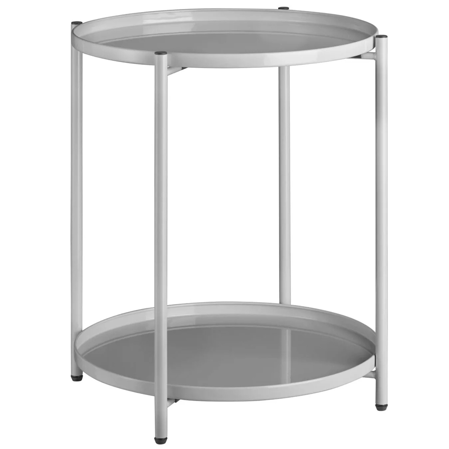 Tectake Beistelltisch Oxford Stahl Rund Mit Abnehmbaren Ablagen  45 50 x 45 50 x 53 cm Grau
