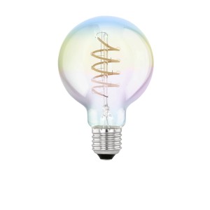 Eglo LED-Leuchtmittel E27, Glühlampenform, 4W, irisierendes Glas mit spiralförmigen LEDs.