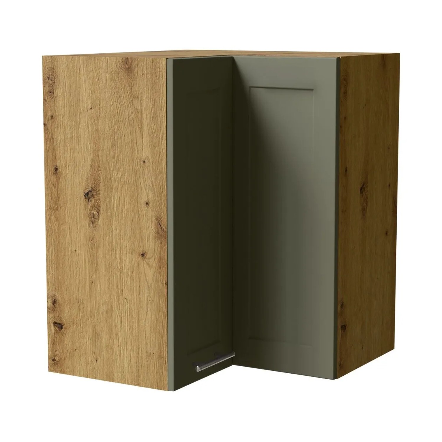 Feldmann-Wohnen Eckhängeschrank Oslo W12/60 Eiche Artisan / Reed Green Matt 60 / 60 / 72cm