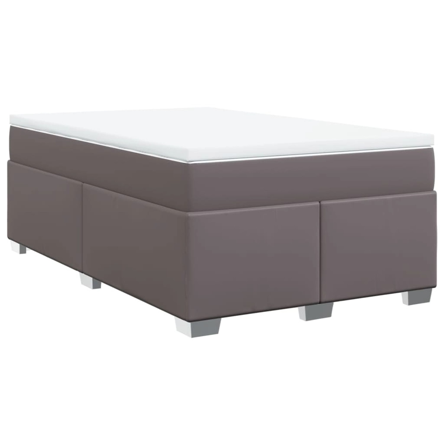 vidaXL Boxspringbett mit Matratze Grau 120x200 cm Kunstleder2101797 günstig online kaufen